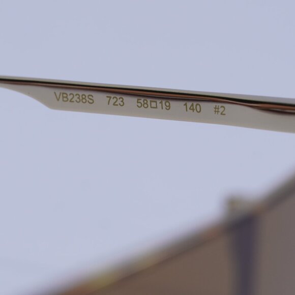 Victoria Beckham VB238S 723 Sunglasses Gold Shield Frame, Caramel Lenses - Picture 8 of 10